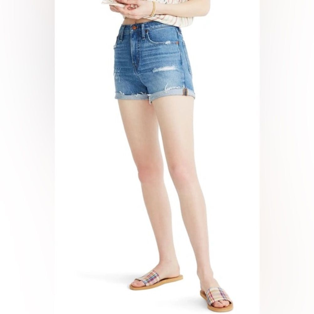 Madewell High Waist Cutoff Distressed Denim Jean Shorts Size 31